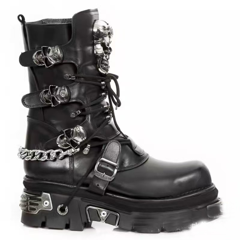 Mode heren lederen motorlaarze - Motorcycle Chain recensie en prijs